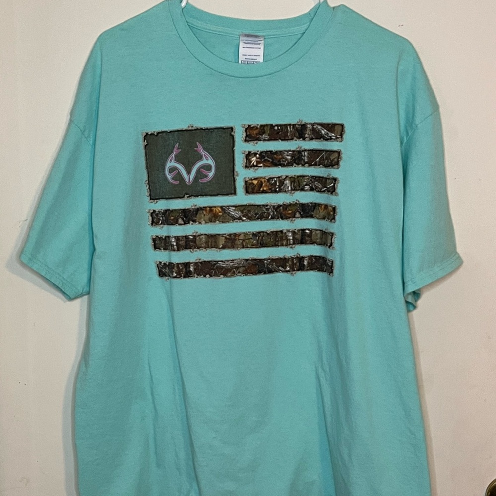 Realtree Aqua Blue Short Sleeve Tee